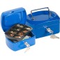 Caja caudales q-connect 6" 152x115x80 mm azul con portamonedas