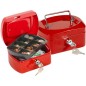 Caja caudales q-connect 6" 152x115x80 mm roja con portamonedas