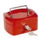 Caja caudales q-connect 6" 152x115x80 mm roja con portamonedas