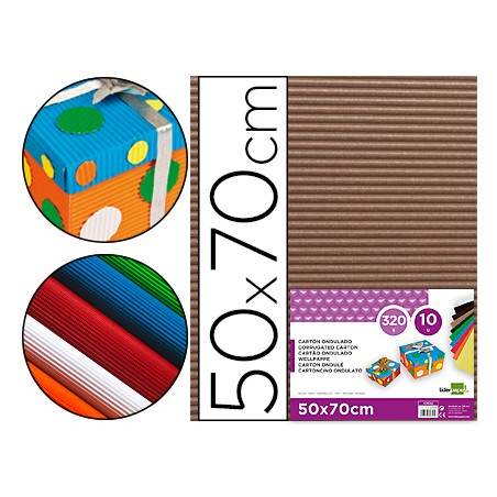 Carton ondulado liderpapel 50 x 70cm 320 g marron