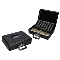 Caja caudales q-connect 14,5" 370x290x110 mm con portamonedas y bandeja para billetes