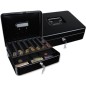 Caja caudales q-connect 12" 300x240x90 mm negra con portamonedas