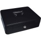 Caja caudales q-connect 12" 300x240x90 mm negra con portamonedas