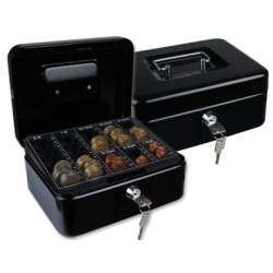 Caja caudales q-connect 8" 200x160x90 mm negra con portamonedas