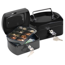 Caja caudales q-connect 6" 152x115x80 mm negra con portamonedas