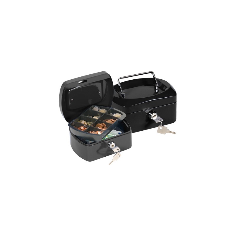 Caja caudales q-connect 6" 152x115x80 mm negra con portamonedas