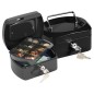 Caja caudales q-connect 6" 152x115x80 mm negra con portamonedas