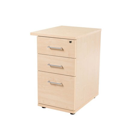 Cajonera rocada con 2 cajones y 1 carpetero serie store 60x47x74 cm acabado haya/haya