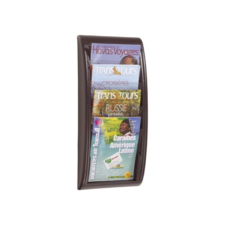 Expositor mural paperflow din a4 negro 4 casillas 650x290x95 mm