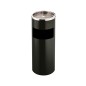 Cenicero papelera metalico q-connect con recogecolillas negro 61,5x25 cm
