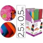 Papel crespon liderpapel 0.50 x 2.50 m encelofanado expositor de 80 unidades colores surtidos