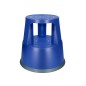 Taburete q-connect ruedas retractiles tres ruedas dos niveles color azul