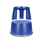 Taburete q-connect ruedas retractiles tres ruedas dos niveles color azul