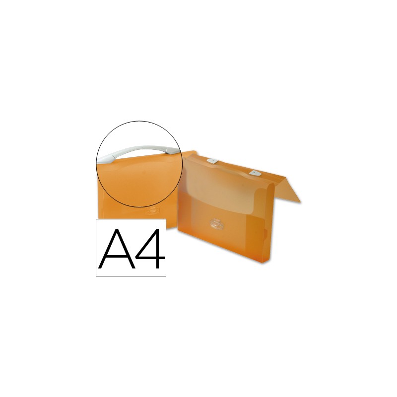 Carpeta beautone portadocumentos broche polipropileno din a4 naranja transparente