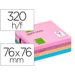 Bloc de notas adhesivas quita y pon q-connect con 320 hojas 76x76mm