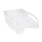 Bandeja sobremesa plastico q-connect gran capacidad con asa transparente 386x270x115mm