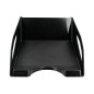 Bandeja sobremesa plastico q-connect gran capacidad con asa negro opaco 386x270x115mm