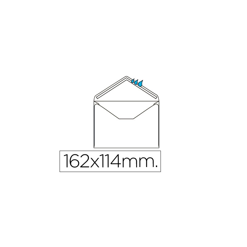 Sobre liderpapel n.21 blanco c6 114x162 mm engomado solapa de pico caja de 500 unidades