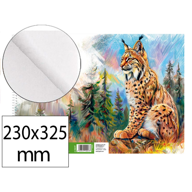 5 Unidades - Bloc dibujo liderpapel artistico natura espiral 230x325mm 20 hojas 130g/m2 sin recuadro perforado