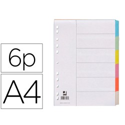 Separador q-connect cartulina juego de 6 separadores din a4 multitaladro