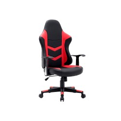 Silla q-connect gaming orvieto simil piel base nylon alt max 1200 anc 650 prof 650 mm ruedas premium negro rojo