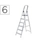 Escalera q-connect de aluminio 6 peldaños 1203x510x1895 mm peso maximo 150 kg en-131
