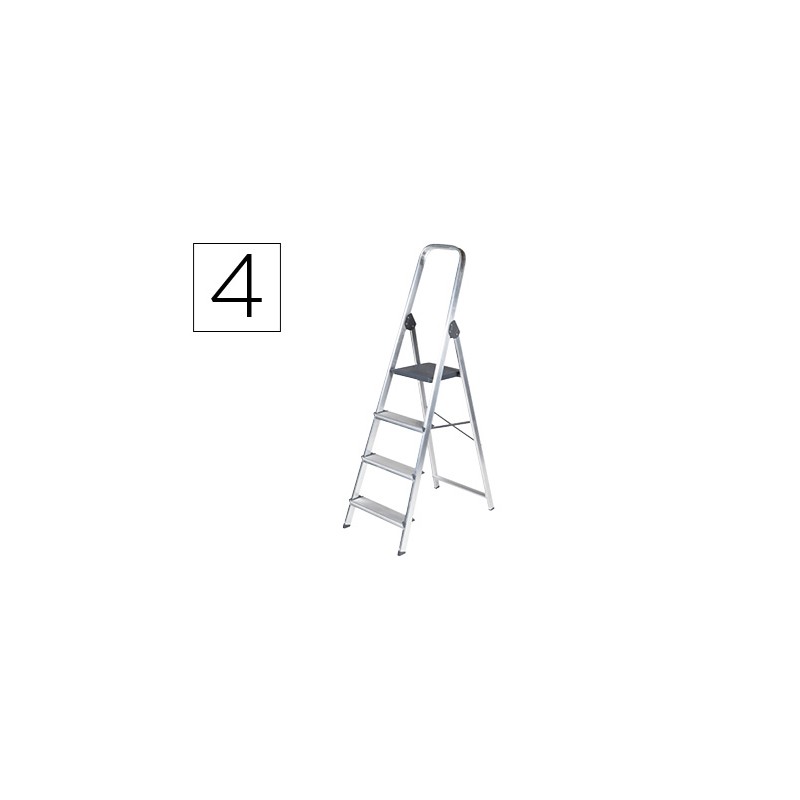 Escalera q-connect de aluminio 4 peldaños 860x462x1470 mm peso maximo 150 kg en-131