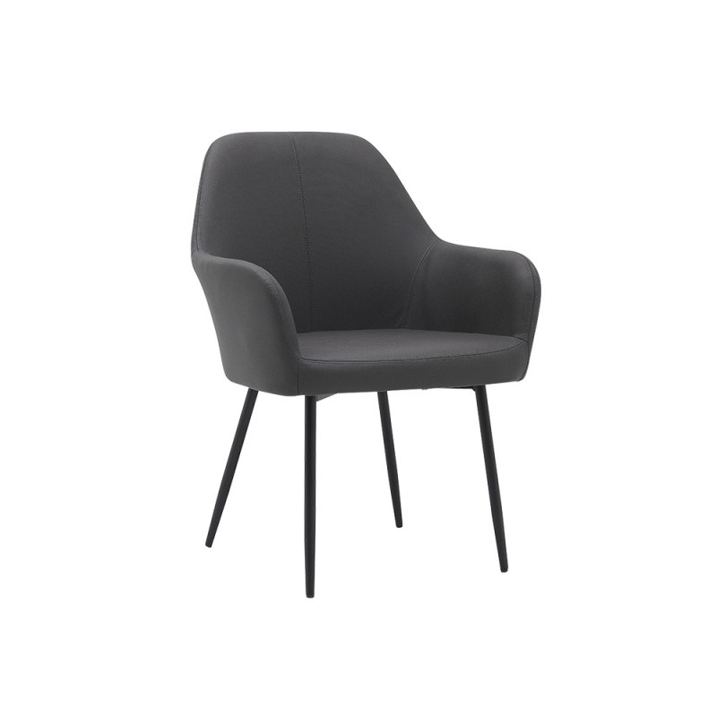 Silla q-connect confidente siemione base metalica alt max 820 anc 570 prof 580 color gris oscuro