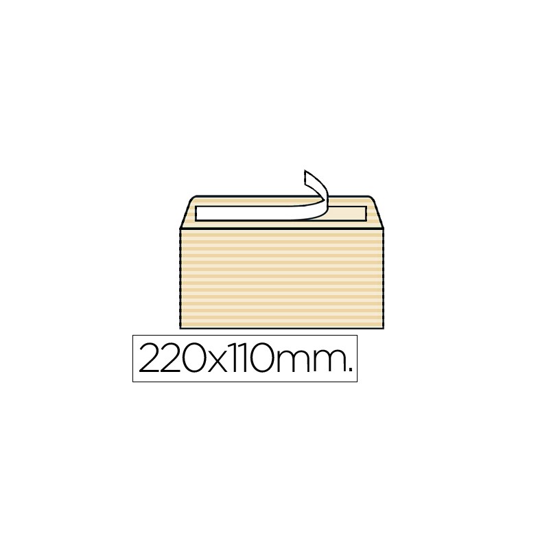Sobre liderpapel verjurado ahuesado 120 gr tira silicona 110x220mm caja de 250 unidades