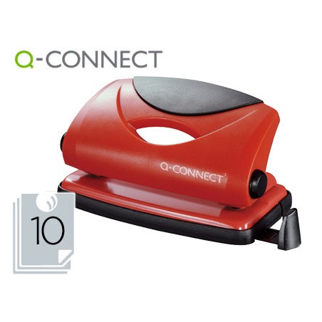 Taladrador q-connect kf02154 rojo abertura 1 mm capacidad 10 hojas