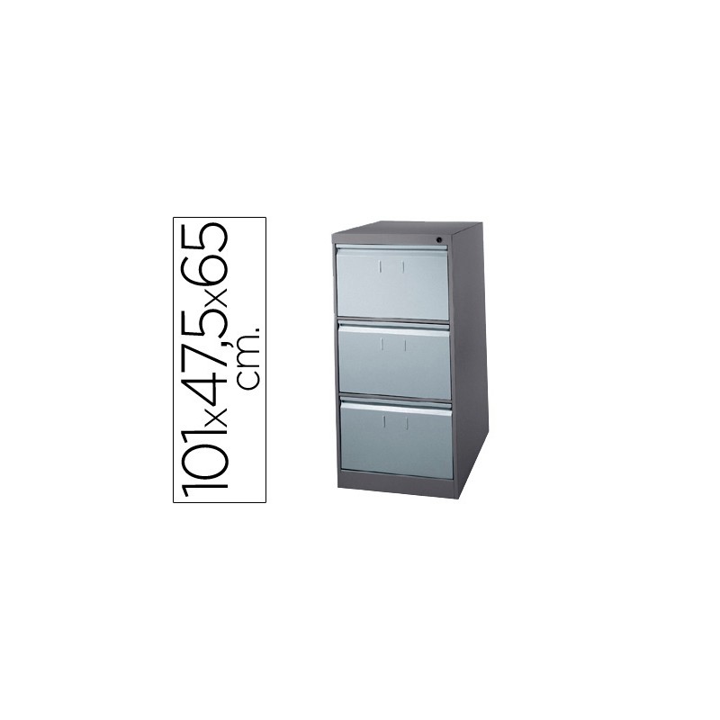 Fichero cajones de suelo metalico de 3 cajones 101 alto,65 prof. 47,5 ancho color gris n.1375 Fichero cajones de suelo metalico de 3 cajones 101 alto,65 prof. 47,5 ancho color gris n.1375