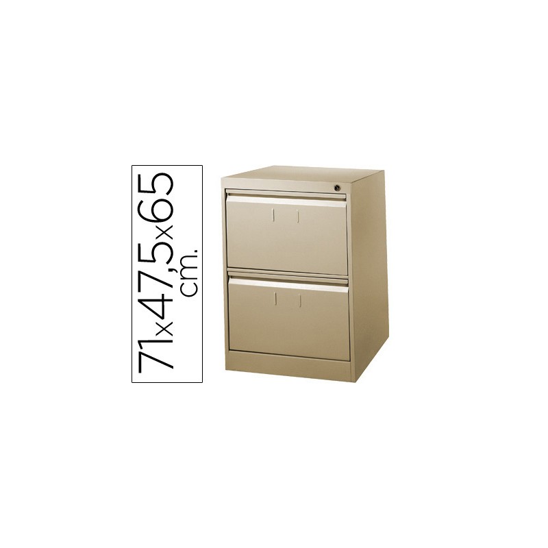Fichero cajones de suelo metalico de 2 cajones 71cm alto,65cm prof,47,5 anchocolor beige n.34