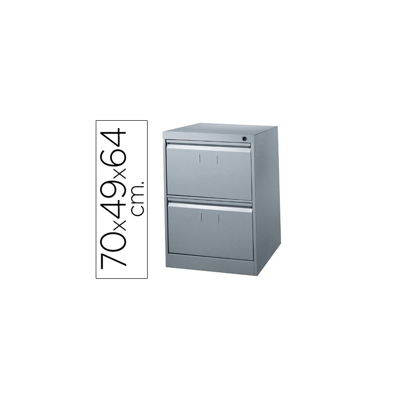 Fichero cajones de suelo metalico de 2 cajones 70cm alto,64cm prof,49cm anchocolor gris n.75