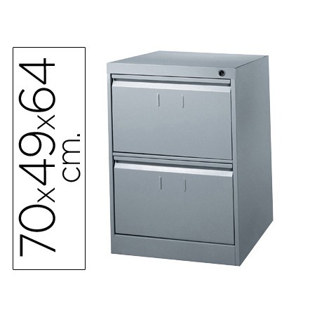 Fichero cajones de suelo metalico de 2 cajones 70cm alto,64cm prof,49cm anchocolor gris n.75