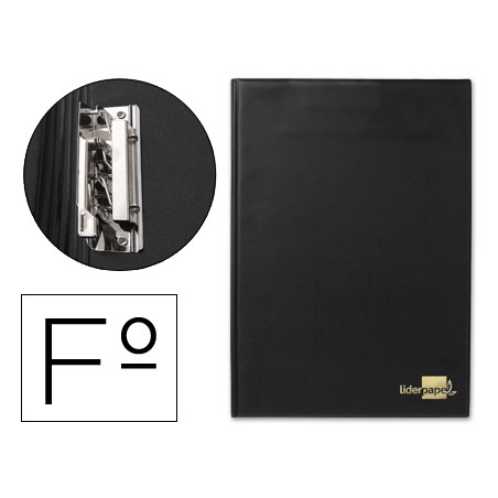 Carpeta liderpapel miniclip lateral folio plastico negro