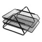 Bandeja sobremesa metalica q-connect rejilla gxa100 negra 2 bandejas movibles 300x185x350 mm