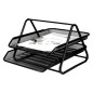 Bandeja sobremesa metalica q-connect rejilla gxa100 negra 2 bandejas movibles 300x185x350 mm