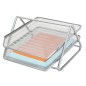 Bandeja sobremesa metalica q-connect rejilla gxa100 plata 2 bandejas movibles 300x185x350 mm