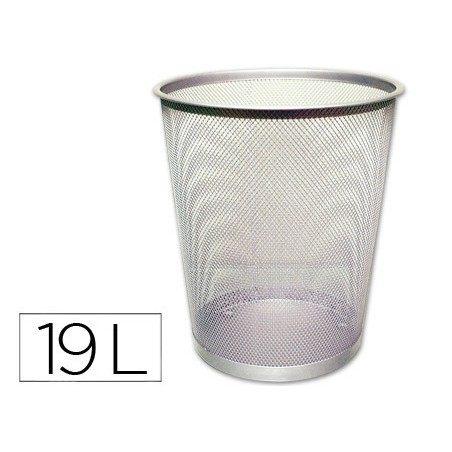 Papelera metalica q-connect gris rejilla 295x345mm