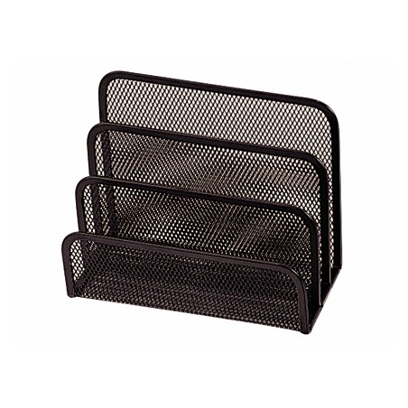 Soporte para cartas q-connect metalico rejilla negro 170x135x83mm