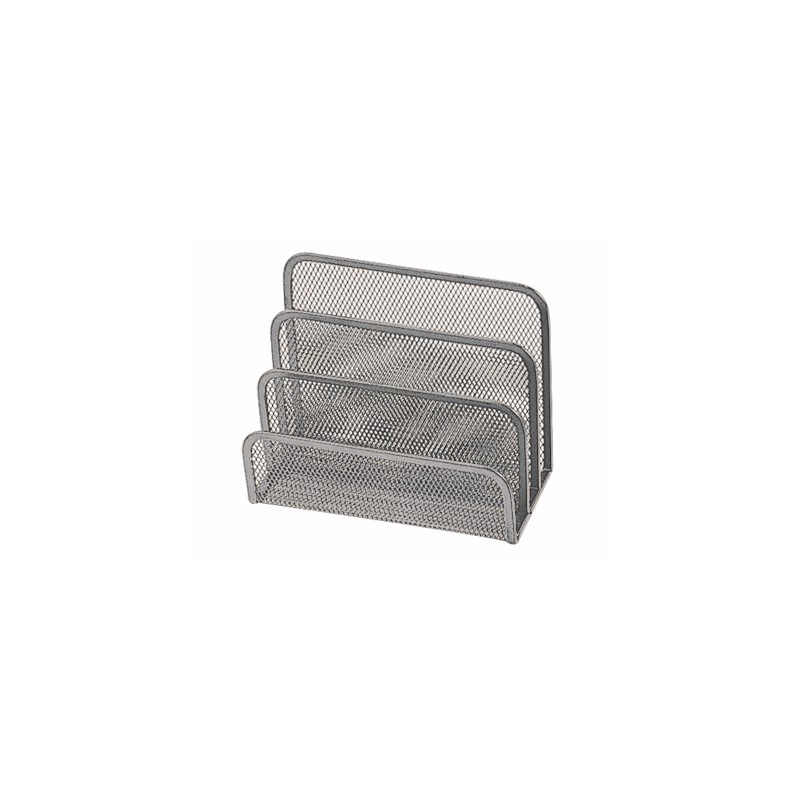 Soporte para cartas q-connect metalico rejilla gris 170x135x83 mm
