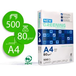 Papel fotocopiadora greening din a4 80 gramos paquete de 500 hojas