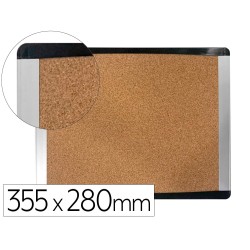 Pizarra corcho bi-office inka reciclado marco de aluminio y laterales plastico negro 355x280 mm