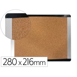 Pizarra corcho bi-office inka reciclado marco de aluminio y laterales plastico negro 280x216 mm