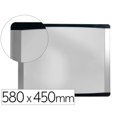 Pizarra blanca bi-office inka magnetica acero lacado marco de aluminio y laterales plastico negro 580x450 mm