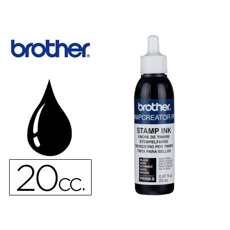 Tinta brother para sellos automaticos color negro bote de 20 cc