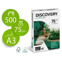 Papel fotocopiadora discovery din a3 75 gramos papel multiuso ink-jet y laserpaquete de 500 hojas