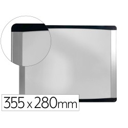 Pizarra blanca bi-office inka magnetica acero lacado marco de aluminio y laterales plastico negro 355x280 mm