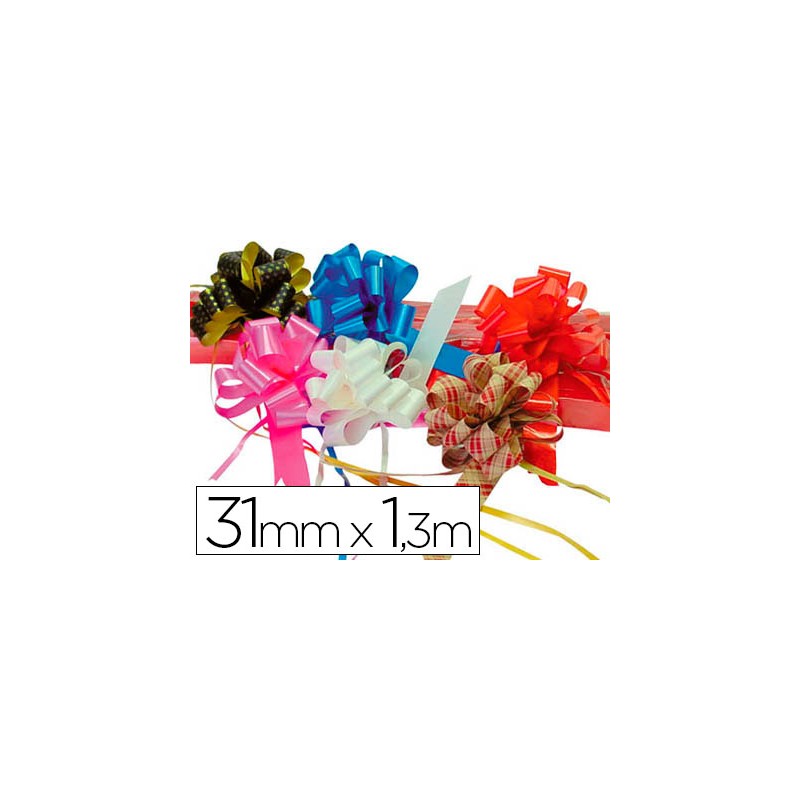 50 Unidades - Cinta para hacer lazos rojo 130 cm x 31 mm unidad