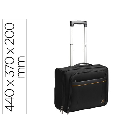 Maletin para portatil exacompta valisette exactive 15.6" slim con asa extraible color negro 440x370x200 mm